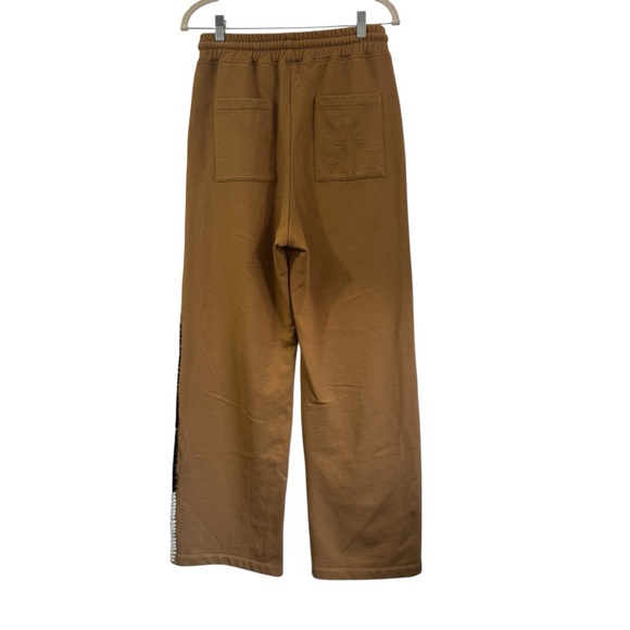 JW Anderson Wide Leg Contrast Stitch Track Pant French Terry in tobacco Sz Small - Picture 3 of 16